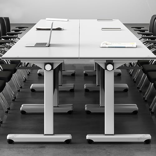Klappbare Schulungstische, klappbarer mobiler Konferenztisch mit feststellbaren Rollen, 6er-Set tragbare Seminartische für Büro und Besprechungsräume, 63 x 24 Zoll
