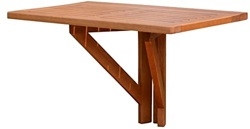 Jardinion Hängbord hopfällbart bord balkongbord 60x40x37cm brun, hopfällbart bord, eukalyptusträ, väderbeständig, platsbesparande, trädgårdsmöbler, uteplatsbord