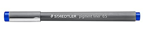 STAEDTLER Pigment Liner 308 Fineliner – Blau, 10 Stück, 0,5 mm | Dokumentenecht, wasserfest, lichtbeständig – lange Metallspitze – Art.-Nr. 308 05-3