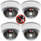 Lot de 4 caméras de dôme Professionnelles avec caméra Clignotante factice avec Objectif et Surveillance vidéo Clignotante Dummy Fake