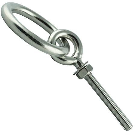 Eisenwaren2000 | M10 x 130 mm Augbolzen mit Ring (2 Stück) - Ösenschrauben - metrisches Gewinde - Ringschraube - Edelstahl A4 V4A - rostfrei