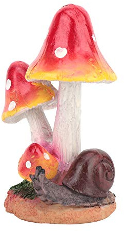 Jeffergarden Mini Sculptures Animaux Champignon Jardin Décoration Pelouse Ornement Extérieur pour Patio Maison en Plein Air