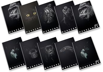 Pigna Maxi Quaderno Monocromo Black 02303371R - Rigatura 1R - Confezione 10 quaderni ass.