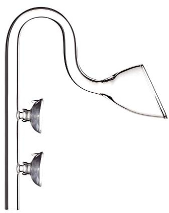 FZONE Wasserlilien-Ablaufgarnitur aus Glas mit Saugnäpfen für Aquarium-Pflanzen und Marinefilter, 12/16 mm