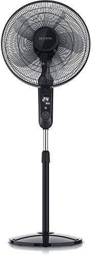 Brandson - Standventilator DC Silent mit Fernbedienung + Display - mobiler Lüfter leise, 24 Geschwindigkeiten - Oszillation 80° - Ventilator energiesparend