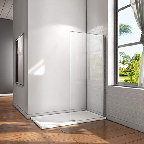 Mampara walk-in, Mampara de ducha fija de 80x200cm,Vidrio templado de 8mm tratamiento antical/Easyclean