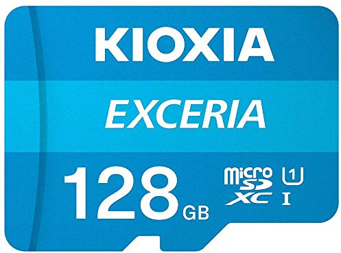 KIOXIA 128GB EXCERIA microSD Memory Card U1 Class 10 100MBs Max Read Speed, Full HD Video Recording