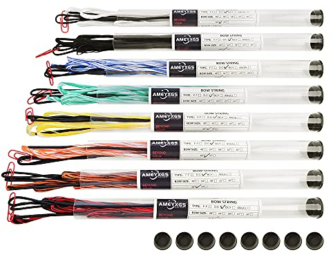 SHARROW Bogensehne als Ersatz mit 16 Stränge Bogenschnur Bow String Serving Thread für Bogenschießzubehör für Recurve Bogen Reiterbogen und Kompositbogen (Orange + Schwarz, 70 Zoll)
