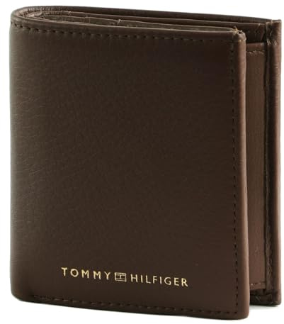 Tommy Hilfiger Herren Portemonnaie TH Premium Leather Trifold Klein , Braun (Dark Chestnut), Einheitsgröße
