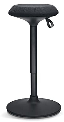 Ergotopia Dykó ergonomischer Bürohocker - Sitzhocker mit Schwingeffekt - Sitzhöhe höhenverstellbar 56-83 cm - 360° drehbarer Hocker dynamischem Standfuß, Schwarz, Einheitsgröße