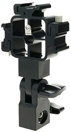 CableMarkt - Rotule réglable pour Parapluie et 3 Flash avec Rail pour Studio Photo