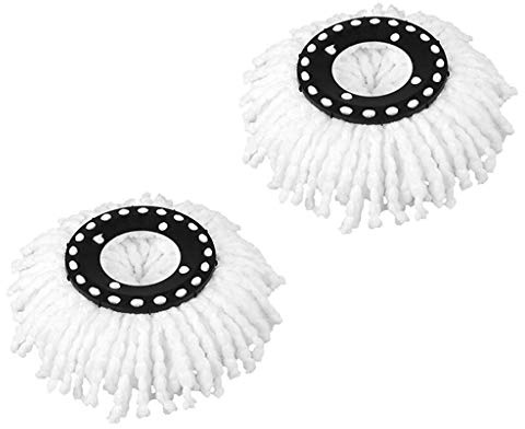 Jojomis Lot de 2 têtes de balai à franges rotatives à 360° pour balai à poussière