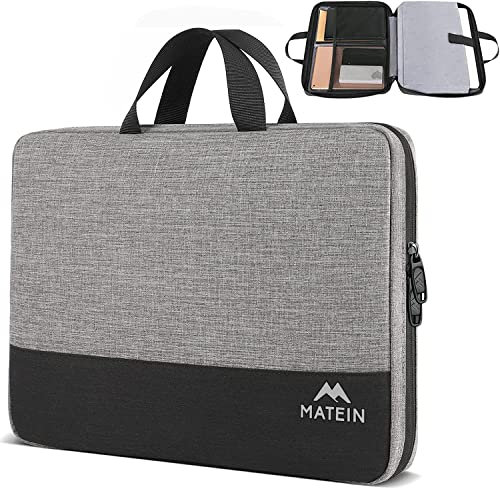 MATEIN Laptop Tasche 17,3 zoll, Laptop Hülle 17 mit Griff, Schlanke und Leichte Laptoptasche für Reisende, Kompatibel mit Lenovo Asus Dell Chromebook, Geschenk für Männer und Frauen, Grau