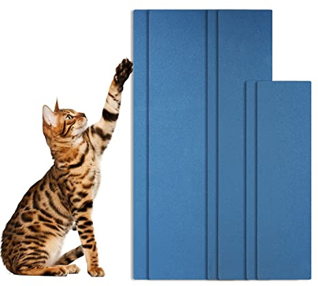 SAVITA 6uds Cat Scratcher, 3 Tamaños de Papel de Lija de Grano 120 Azul Rascador de Gato Esquinas Redondeadas Confiables Lima de Uñas de Gato para Caja de Arena para Gatos de Superficie Plana