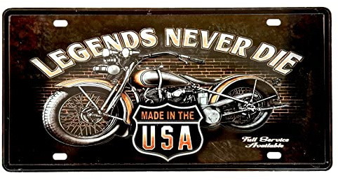 DiiliHiiri Klassisches Motorrad-Nummernschild, amerikanisches Vintage-Schild, Route 66, Retro-Dekoration für Bar, Pub, Herrenhöhle, Garage oder Werkstatt, 30 x 15 cm, (2651-12)
