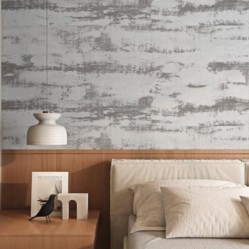 Livelynine Klebefolie Möbel Betonoptik Grau Weiß 40CMx5M Tapete Selbstklebend Grau Muster Schlafzimmer Flur Badezimmer Selbstklebende Folie Grau Matt Abwaschbar Schrankfolien Selbstklebend Betonoptik