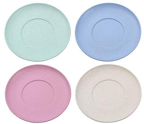 Duiyehui Set di piatti piani da 4 piatti da 15 cm per pasta, pane, snack, insalata, piatto infrangibile in PP per bambini e adulti, lavabile in lavastoviglie, piatto piano sicuro e leggero