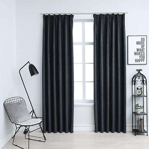 SKM Verdunkelungsvorhänge mit Haken 2 STK. Anthrazit 140x245 cm, Weight: 1.45 kg, 134463