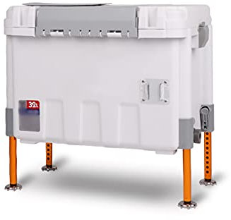 Angelbox-Eimer, leicht, multifunktional, zum Sitzen, Angelbox-Stuhl mit Kissen und 4 verstellbaren Beinen für wildes Outdoor-Gelände, 32 l Angelgerät