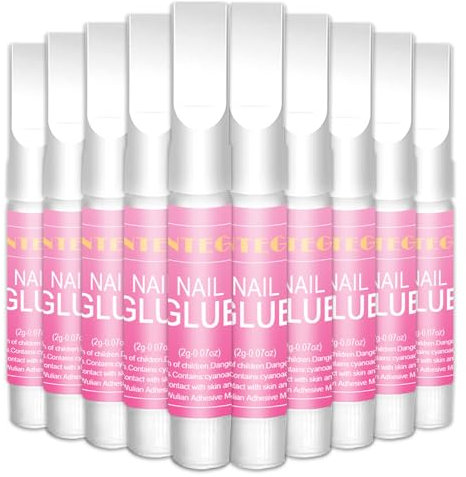 10pcs*2g Strong Nail Glue,Adhesive Super Bond For Acrylic Nails Tips,Quick Dry False Fake Nail Glue For Nail Tips,Nail Glue for Nail Rhinestones