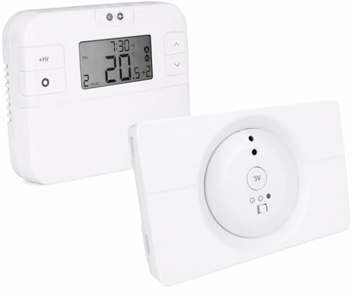 RT510LG5V+ Wireless Digital Programmable Thermostat and Receiver, Compatible With Salus RT510LG5V+ For Ideal Logic & Vogue Boilers - Hanicks