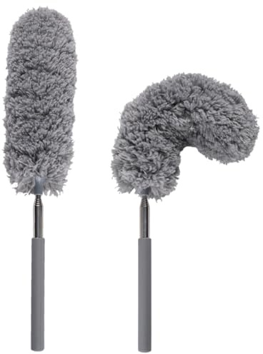 Tomedeks plumero atrapapolvo,plumero telescopico extensible,2 piezas, retráctil, para limpiar electrodomésticos muebles sofás frigoríficos, impecable