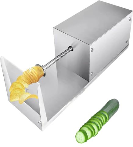 Kindevieft Cortador De Patatas De Acero Inoxidable, Cortador De Patatas En Espiral Tornado, Cortadora En Espiral EléCtrica, Cortador De Verduras En Espiral De Pepino Y CalabacíN, Accesorios De Cocina
