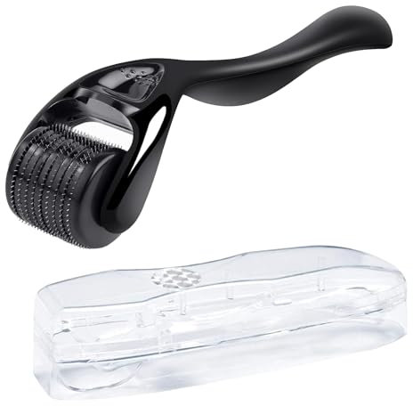 HREDZEO Derma Roller 0,5 mm,Derma Roller Visage Dermaroller Cheveux 540 Roller Micro Aiguille en Titane Roller Micro Aiguille pour Stimule Repousse Pousse Cheveux et Barbe