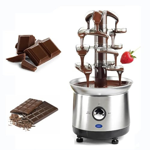 Macchina per Fontana Cioccolato a 4Livelli, Macchina per Lava al Cioccolato in Acciaio Inossidabile, capacità Versatile 1250G /Facile da Usare/Facile da Pulire, per Nachos di Cracker