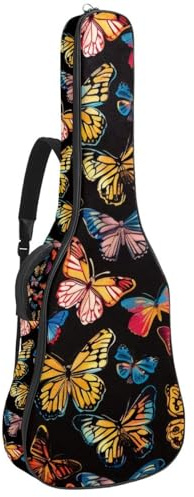 Gitarrentasche in voller Größe, wasserdichte Gitarren-Abdeckung, Tragetasche für akustische klassische E-Gitarren, Kaktus, nahtloses Muster, Mehrfarbig 04, 42.9x16.9x4.7 in, Lässiger Tagesrucksack
