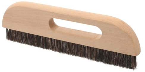 jojofuny Wallpaper Paste Brush with Wood Handle Large Round-Head Horse Hair Smoothing Brush for Wallpapering and Wallcovering Thick Bristle
