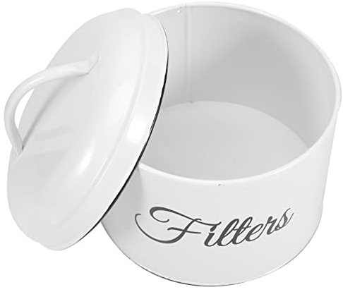 Tetera de cerámica, tetera grande, café, 4 conos, papel for café, 2 filtros de café, lata de metal for galletas, recipiente hermético for café