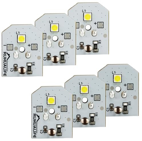RUHUALIFE 6 PCS Refrigerator LED Lights Refrigerator Bulbs Refrigerator Lamp Modules Compatible with GE Replace#: WR55X30602 WR55X26486 WR55X11132 WR55X25754