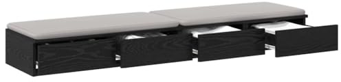 vidaXL Sänglådor Svart Ek 160 x 36,5 x 16,5 cm Konstruerat trä, Minimalistisk sovrumsinredning, stiligt förvaringsutrymme, hållbar träbox, platsbesparande design