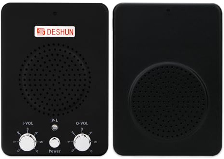 DESHUN Dual-Way Window Intercom, Voice Amplifier,Window Speaker System for Business,Bank,Dental Clinic, Office, School, Station (Sliver)