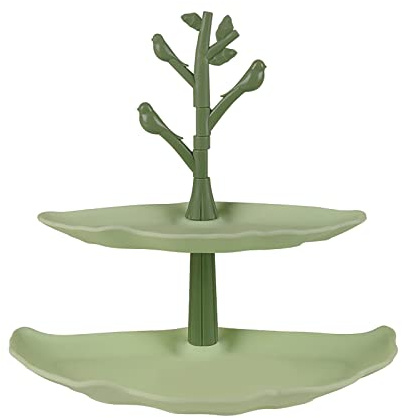 Fictory Vassoio a 2 ripiani per snack e frutta, salvaspazio, per cosmetici e snack