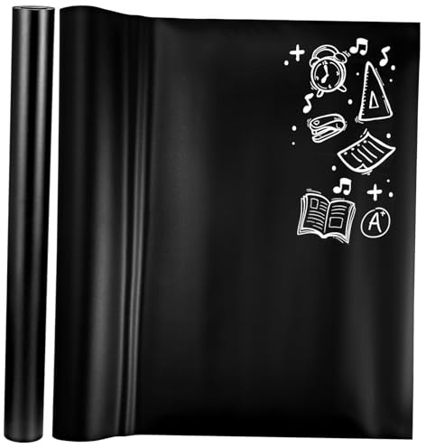 WRITWAA 2 pièces Film Adhésif Tableau Noir PVC Réutilisable Autocollant Ardoise pour Maison École Bureau Créativité et Organisation