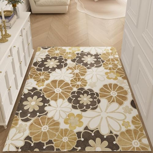 Alfombra Cocina 50X80Cm+50X160Cm Marrón Beige Modernas Lavables Alfombras De Cocina Antideslizantes, Antiincrustante, Duradero,Anti Fatiga para Salón, Dormitorio,Baño, Pasillo