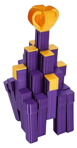 Generic Los Detalles Finos 3D Imprimieron el Establo Cambiable Movible del Modelo Divertido del Rompecabezas del Juguete de la Caja de Regalo para el PLA de Los Niños (Púrpura y Oro Brillante)