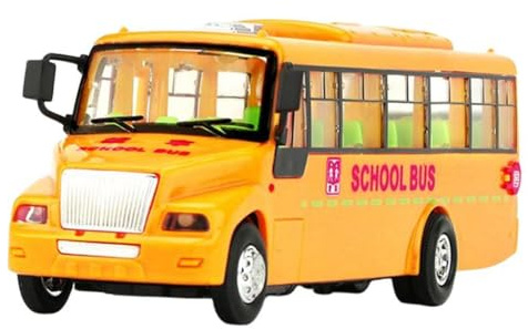QLECXZI Vehículo de construcción con Motor de fricción, autobús Escolar, Juguete de simulación de Gateo, Coche para niños Que Brinda alegría y Desarrollo de Aprendizaje