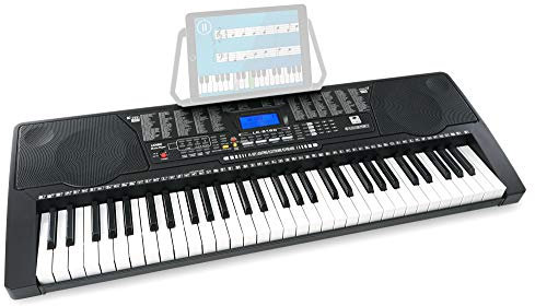McGrey LK-6150 61 Tasten Keyboard - Einsteiger-Keyboard mit 61 Leuchttasten - 255 Sounds und 255 Rhythmen - 61 Percussion-Sounds - 50 Demo Songs - integrierter MP3-Player - Schwarz