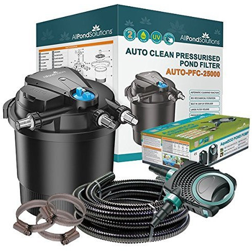 allpondsolutions Auto Cleaning Pressurised Koi Fish Pond Filter with UV Steriliser Light All in One Complete Kit - Ponds Up to 25000 litres - AUTO-PFC-25000-KIT