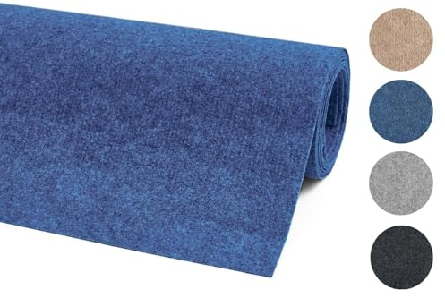 andiamo Teppichboden Milo - Nadelfilz Meterware, Teppich zum zuschneiden, Bodenbelag aus Nadelflies, funktional und leicht zu verlegen, 200 x 600 cm, Blau