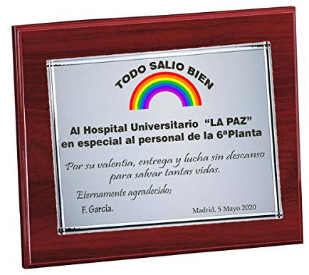 Placa Personalizada con Texto Grabado – Placa Conmemorativa en Madera y Metal – Regalo Original para Jubilación, Aniversario o Agradecimiento – Diseño Elegante