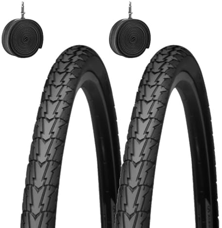 2 COPERTONI Bici 28 700 X 35 + CAMERE d'Aria Pneumatici Neri 28 1 5/8 3/8 (37-622) per Bicicletta Bici City Bike Trekking 28