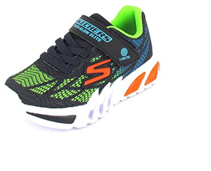 Skechers Boys Flex-Glow Elite Vorlo Sneaker, Navy Synthetic Multi Trim, 13 UK