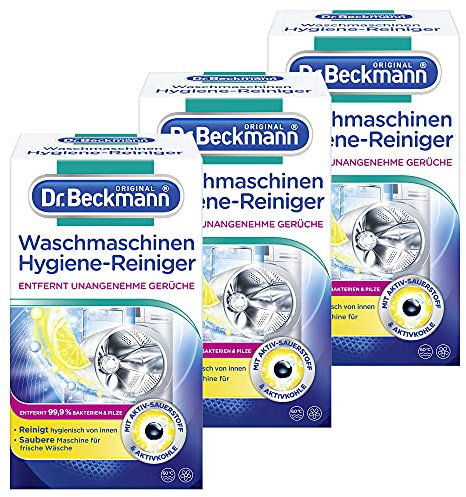 Dr. Beckmann Waschmaschinen Hygiene-Reiniger | Maschinenreiniger mit Aktivkohle 3x 250 g