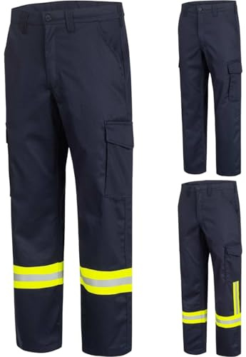 Safetytex Feuerwehrhose HuPF Teil 2 EN ISO 11612 Größe 44-70 | mit oder ohne Reflexstreifen, schwarzblau, öl- & wasserabweisend, 100 % Baumwolle FR, zertifiziert