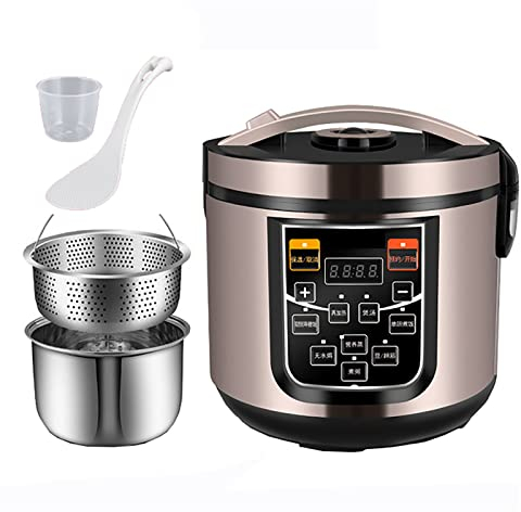 Simoll Cuiseur à Riz à Faible teneur en Sucre (3/4/5L) intérieur en Acier Inoxydable 304 Domestique, réservation 24H, cuiseur à Riz à séparation de Soupe de Riz, pour 2-7 Personnes (Taille : 3L) (5L)
