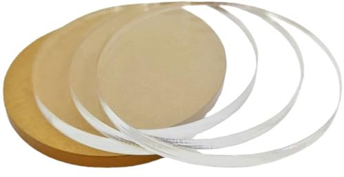 Hard Transparent Acrylic Plate Round Disc Glass Board (Thickness 2mm,Diameter 100mm)